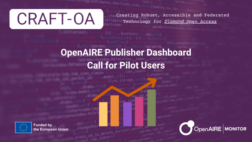 Image with CRAFT-OA logo and a graph depicting the concept of a "dashboard".